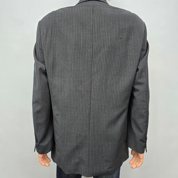 Hugo Boss Einstein Sigma US Blazer Jacket Sport Coat 40 R Gray Striped Wool VTG - Picture 8 of 13